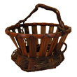 Japanese bamboo flower arranging basket with root handle 03f
