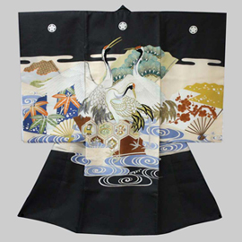 Silk boy's kimono and juban